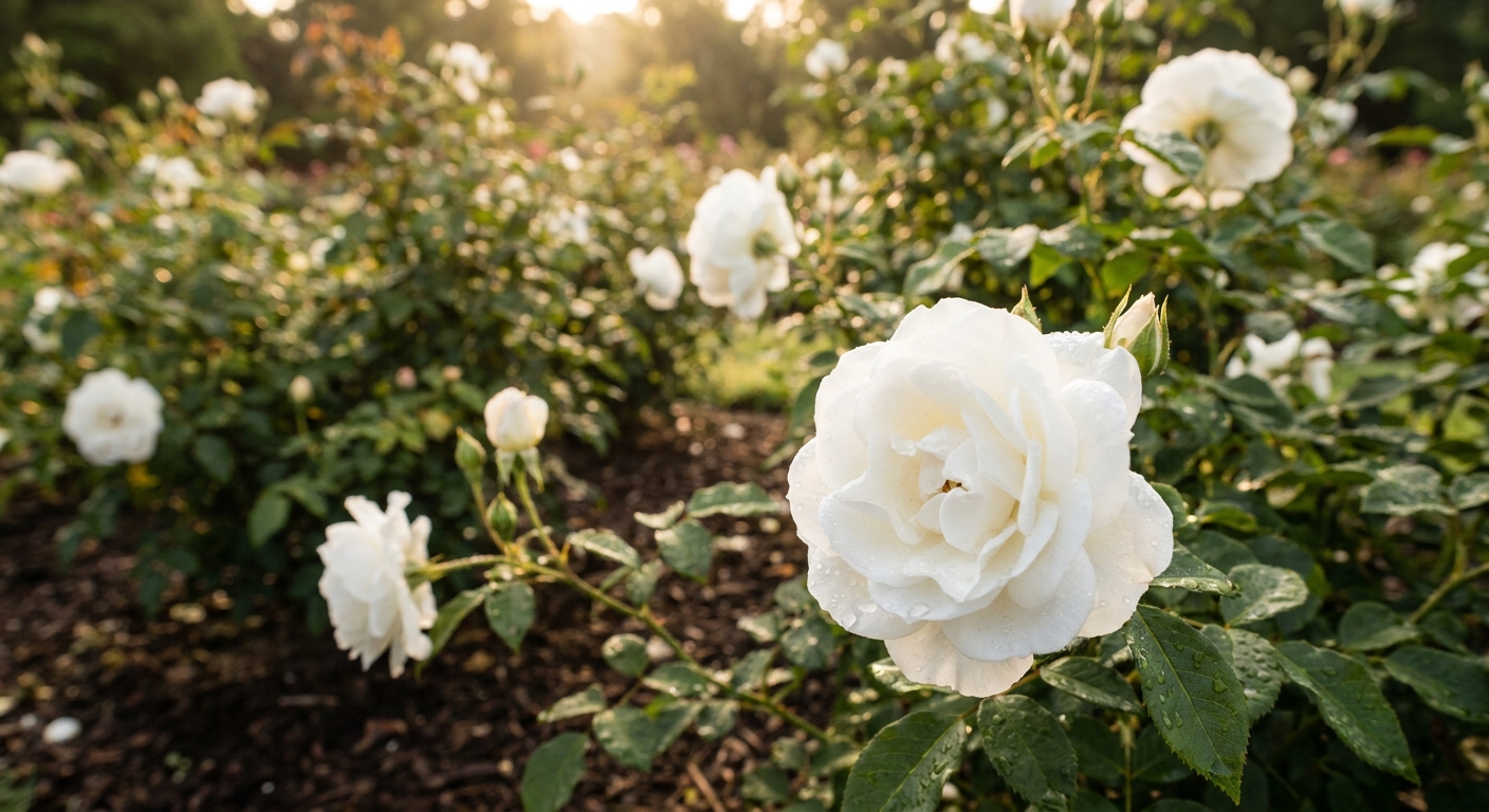Cancer pure white rose print