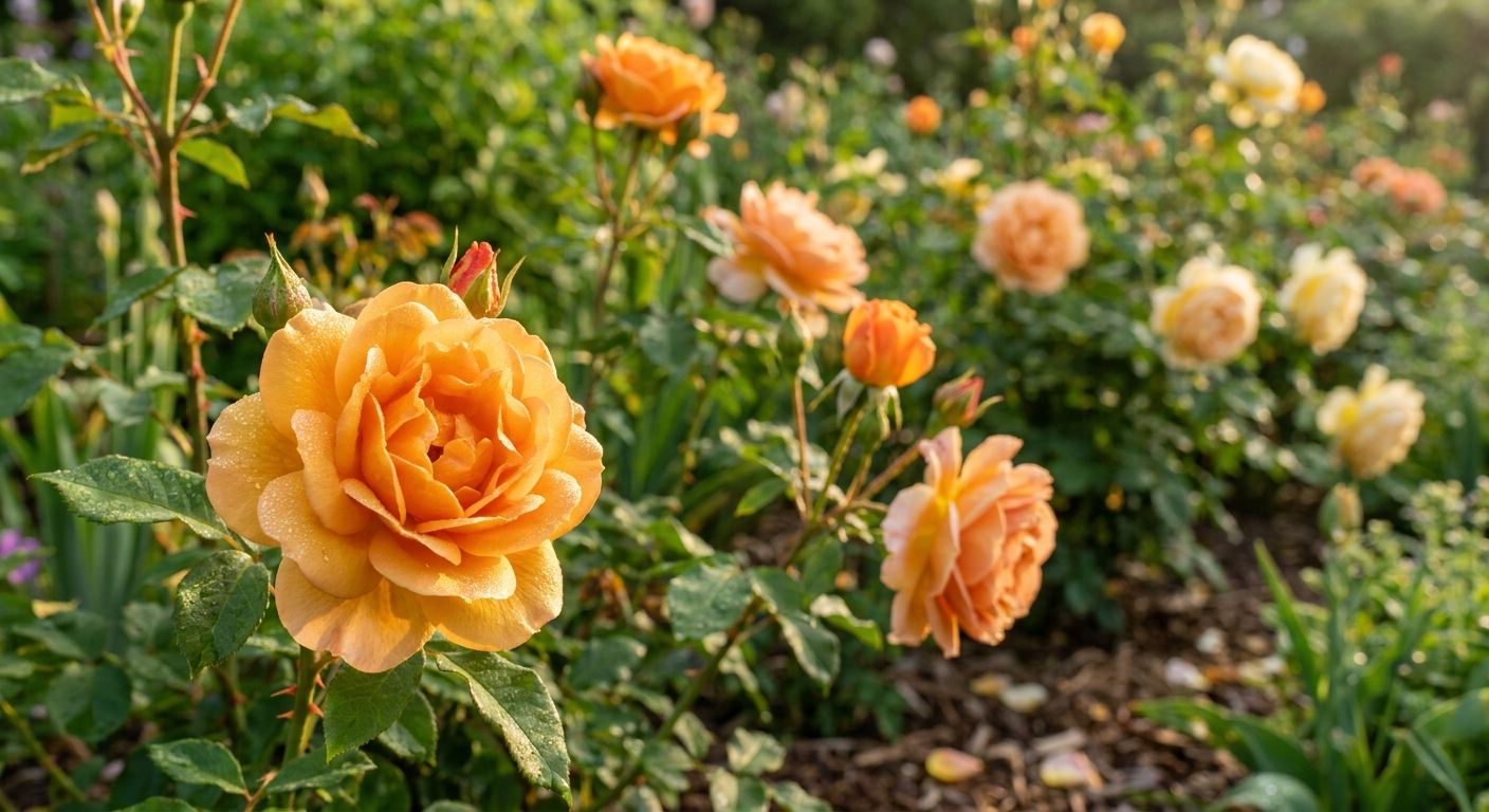 Leo orange golden rose print